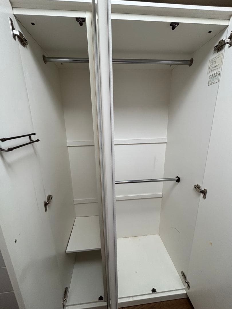 ニトリ　ワードローブ　ホワイト 洋服タンス ミラー付き　FSV-33-100 ②