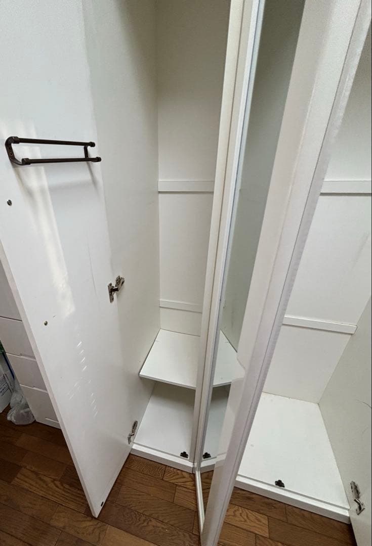 ニトリ　ワードローブ　ホワイト 洋服タンス ミラー付き　FSV-33-100 ②