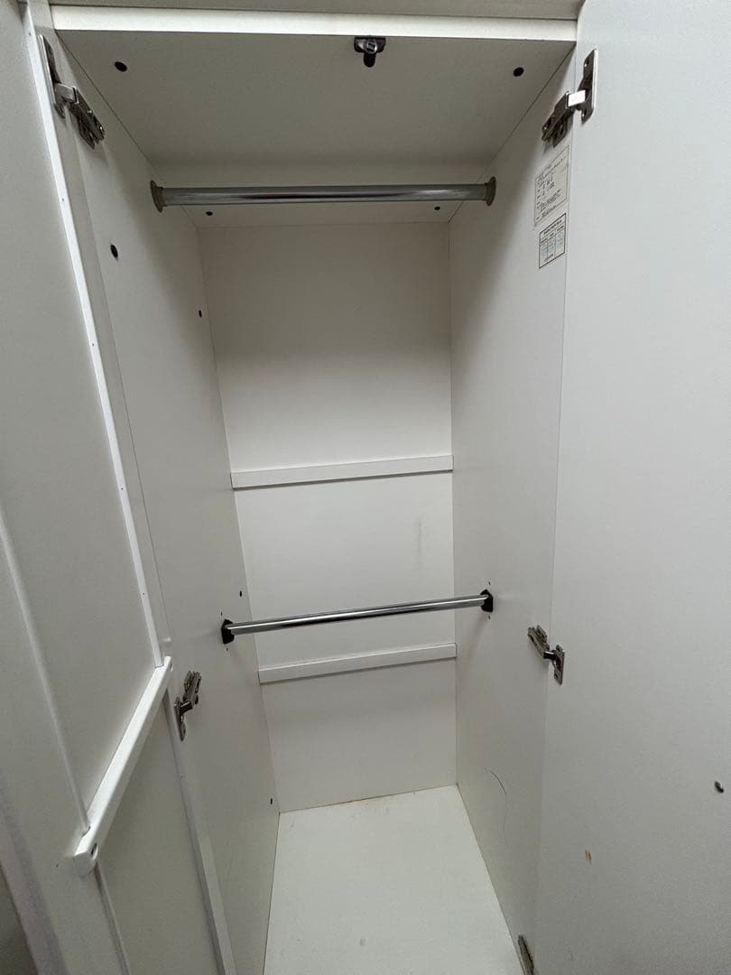 ニトリ　ワードローブ　ホワイト 洋服タンス ミラー付き　FSV-33-100 ②