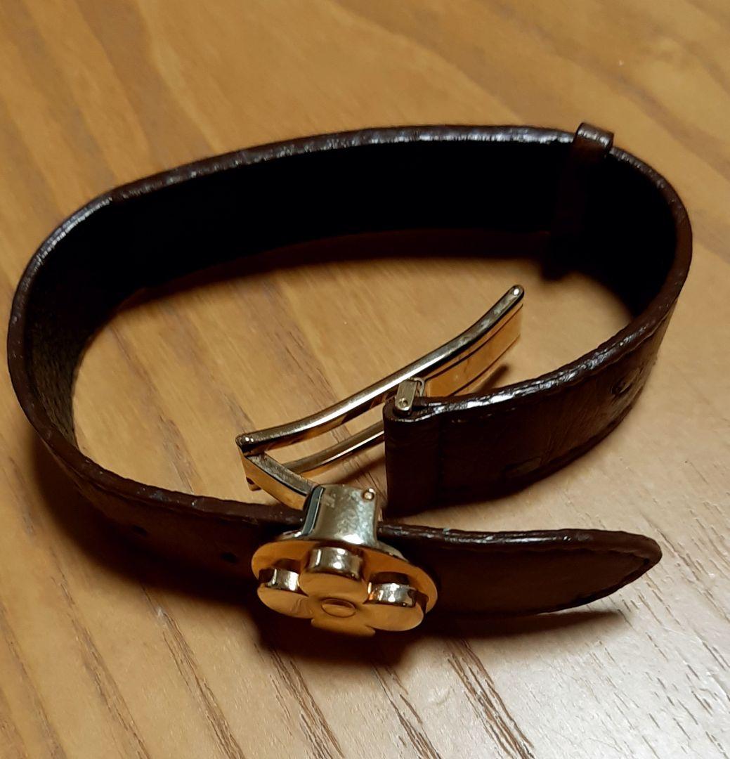ルイヴィトン ブラウンレザーバングル グッドラック