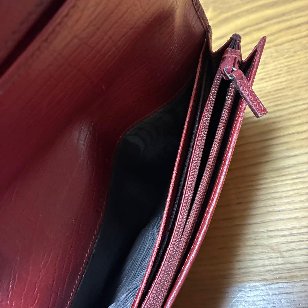 GUCCI グッチ GG キャンバス バンブー レッド 長財布 ヴィンテージ