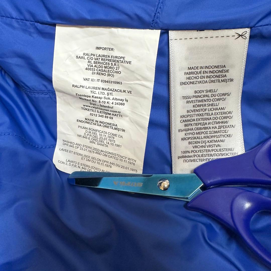 【美品✨️】ポロラルフローレン ダウンベスト ビッグポニー刺繍 ネイビー S