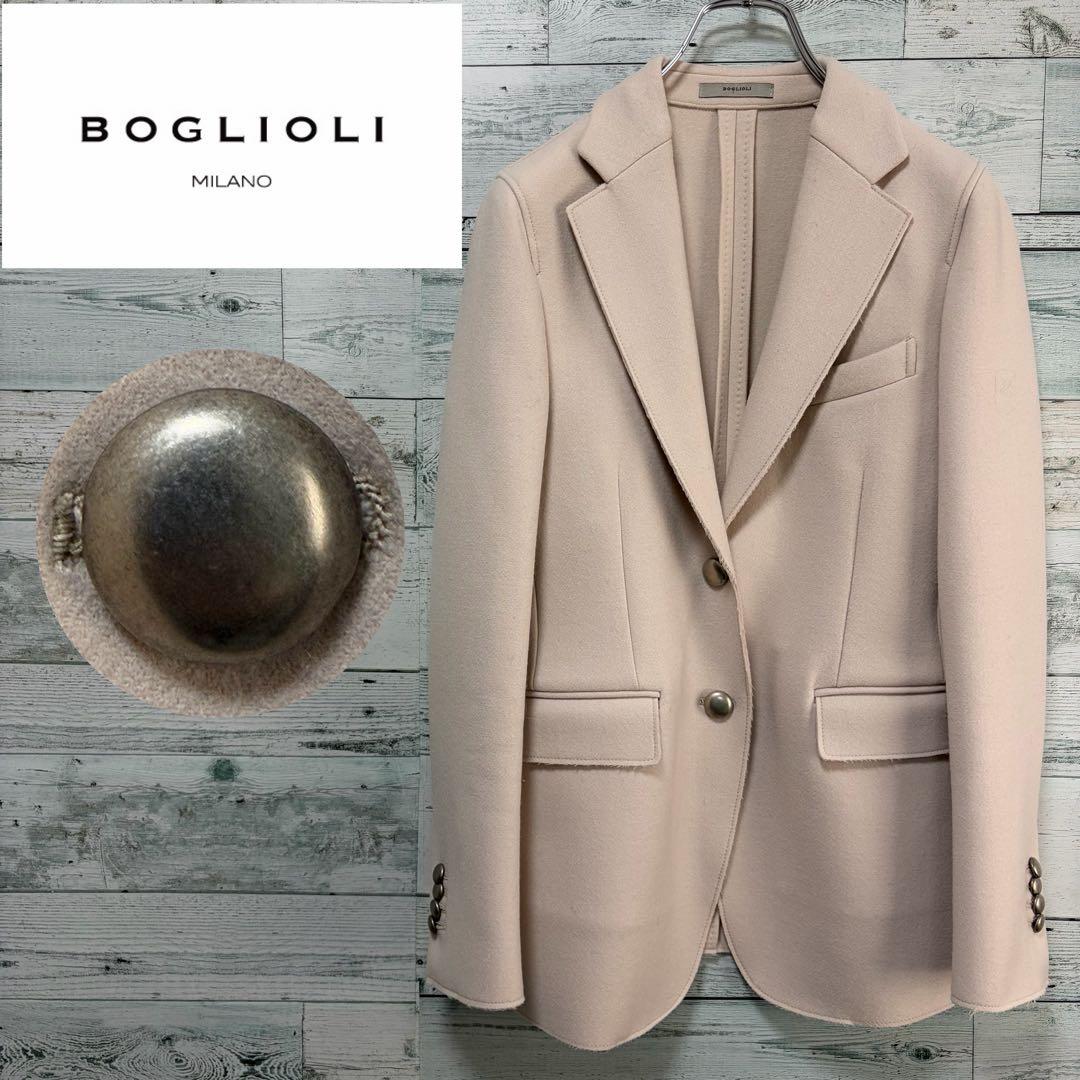 ☆美品☆ボリオリ　ウールテーラードジャケット　銀ボタン　オフホワイト　イタリア製