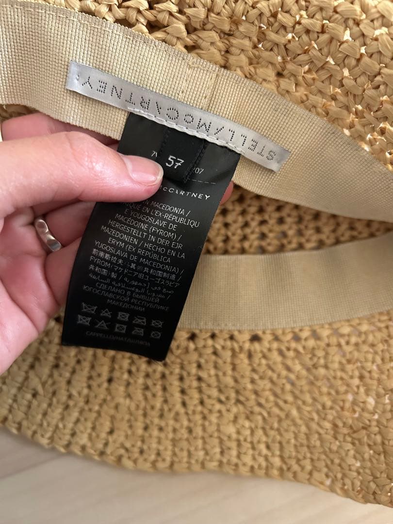 Stella McCartney 麦わら帽子 57ベージュ バケットハット
