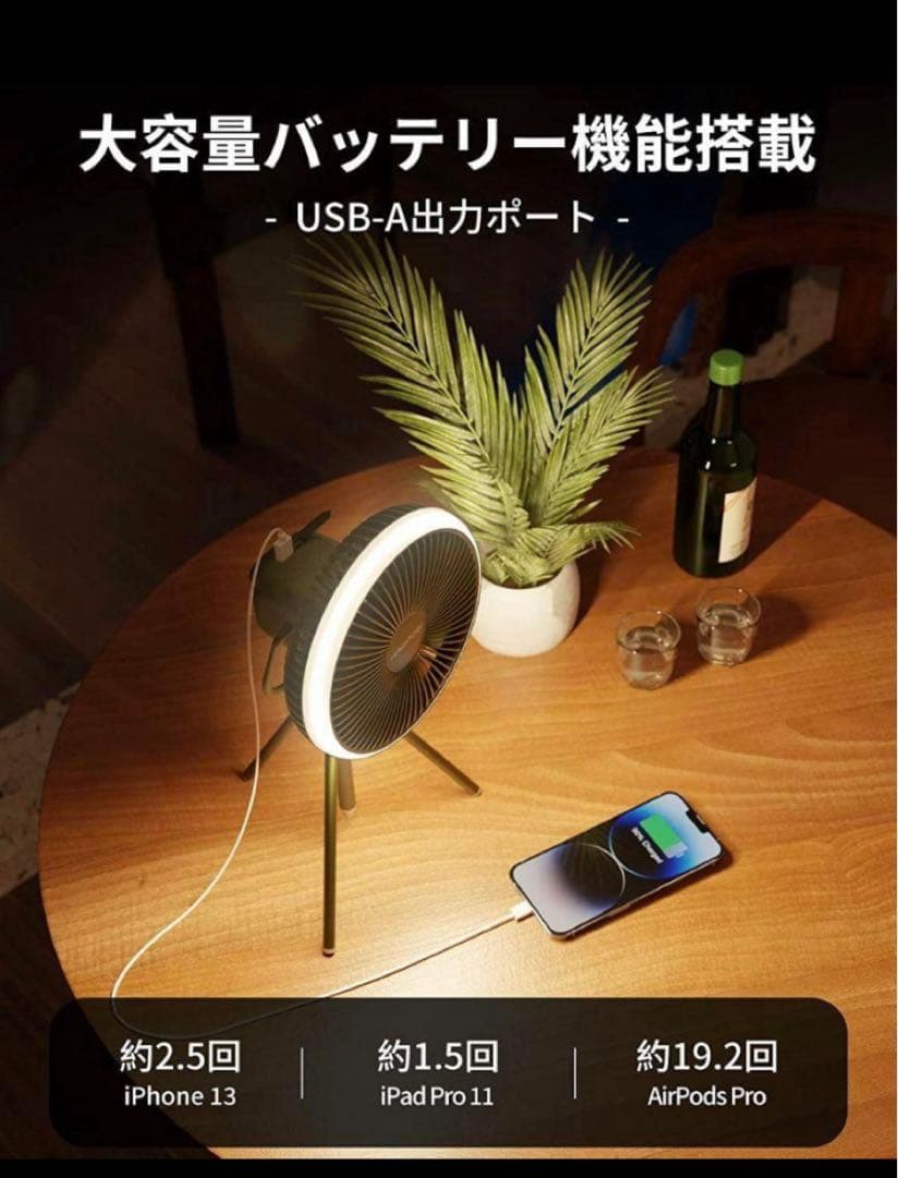 hagoogi キャンプ　扇風機　ケース付き