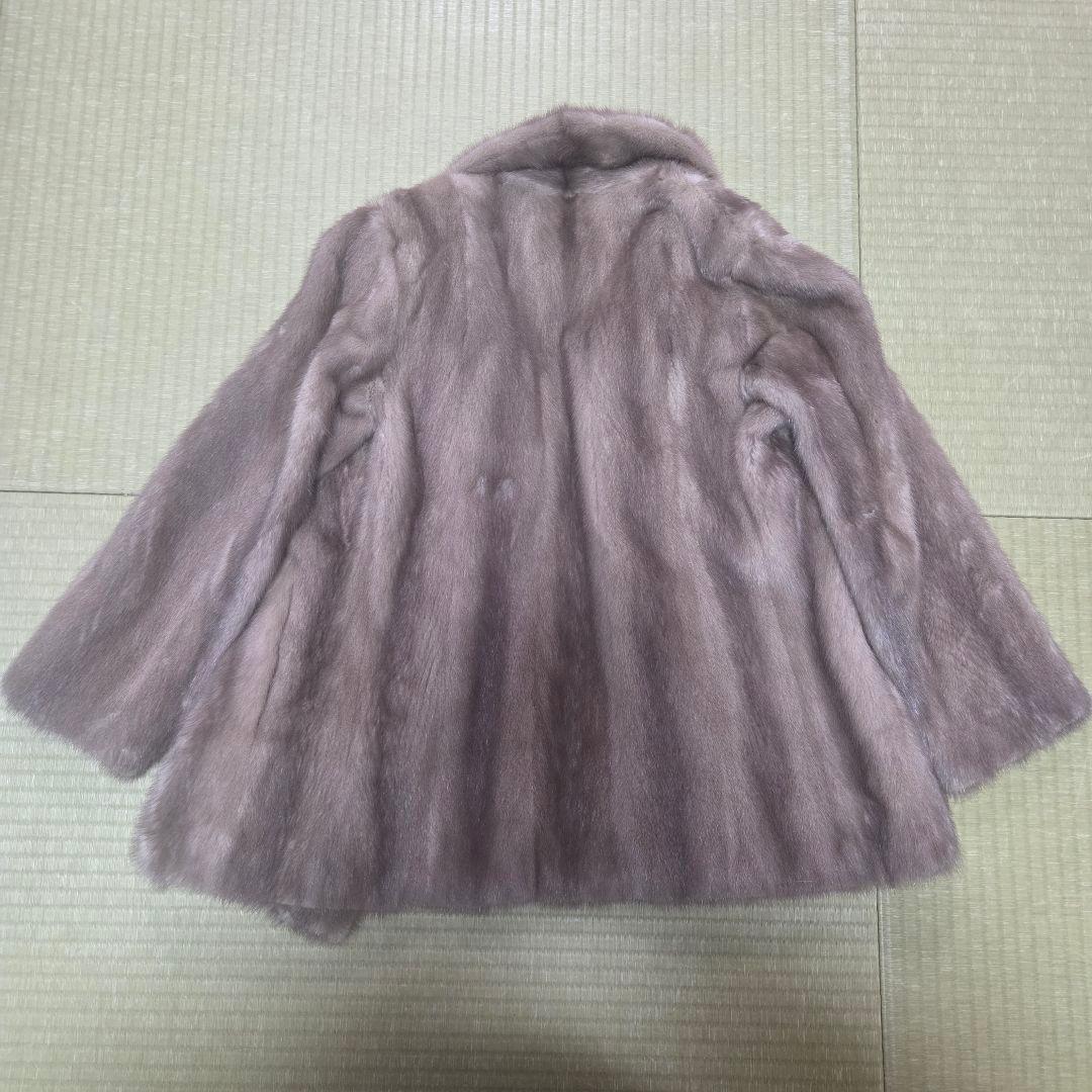 美品 シルバーブルーミンク ハーフコート 着丈67 IEMURA 11号