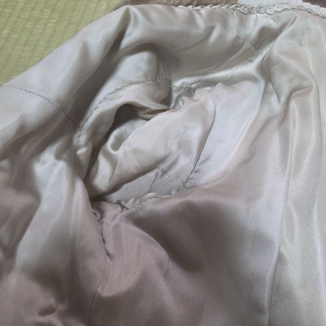 美品 シルバーブルーミンク ハーフコート 着丈67 IEMURA 11号