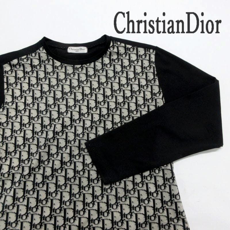 MY1863▲ChristianDior▲トロッター柄　総柄 長袖T イタリア製