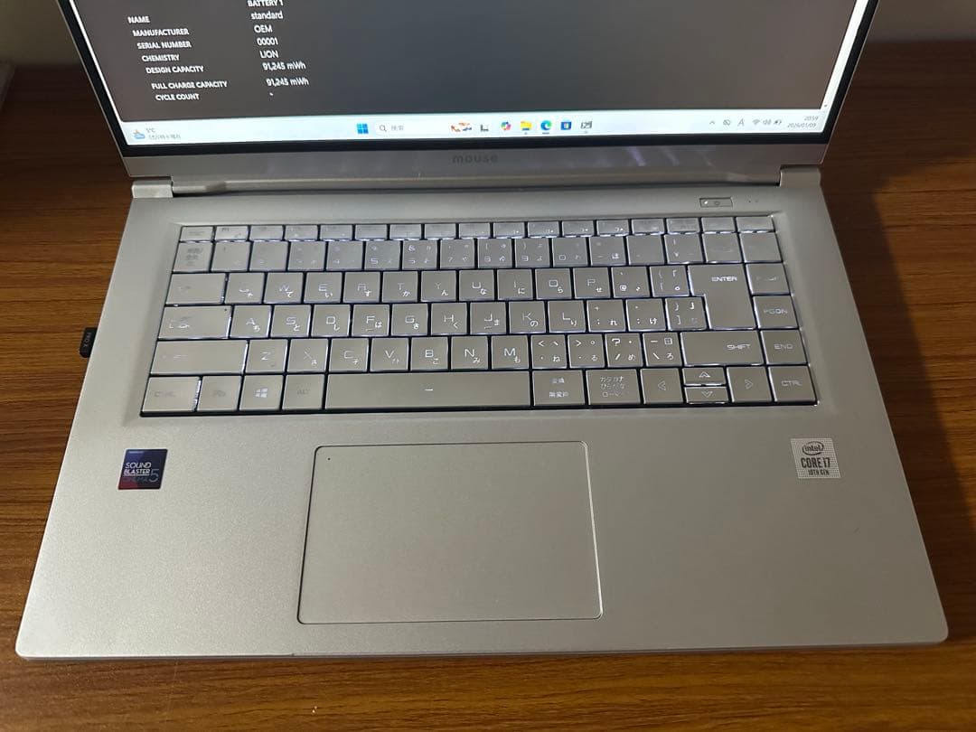 Windowsノート本体 2. Mouse X5 i7-10510 8Gb 256Gb NVMe