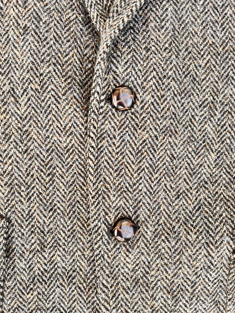 90s 超希少　未使用級 ハリスツイード　ヘリンボーン　テーラードジャケット