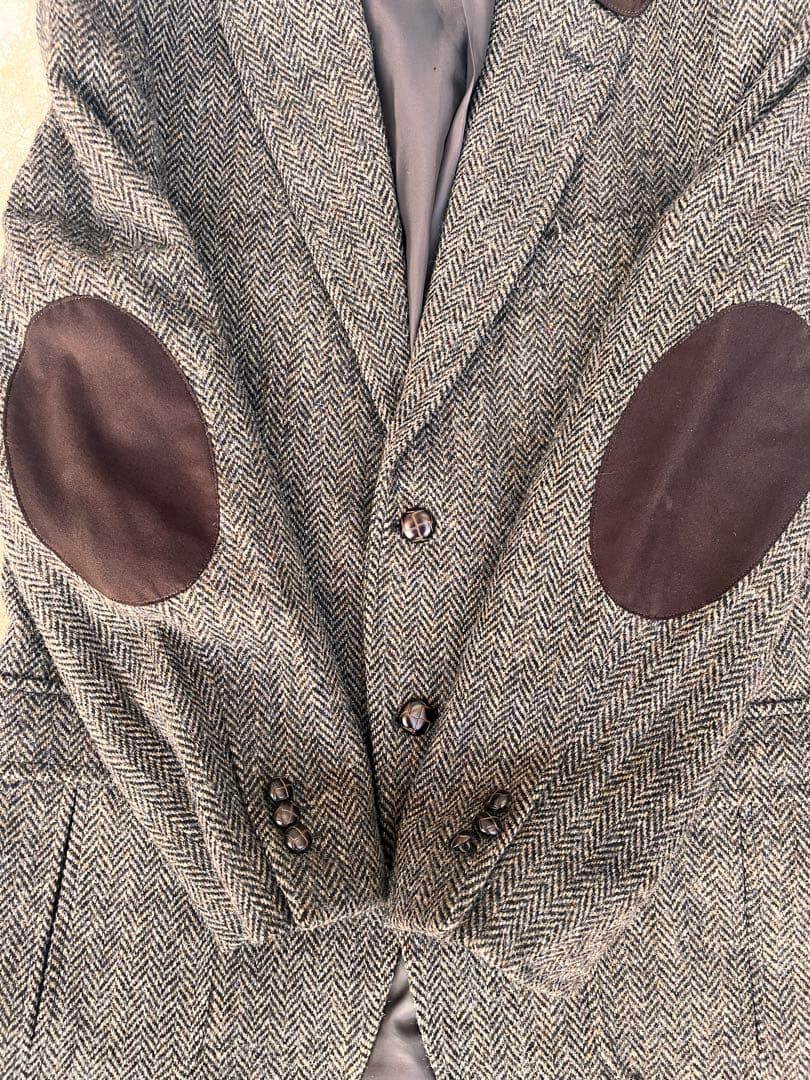 90s 超希少　未使用級 ハリスツイード　ヘリンボーン　テーラードジャケット