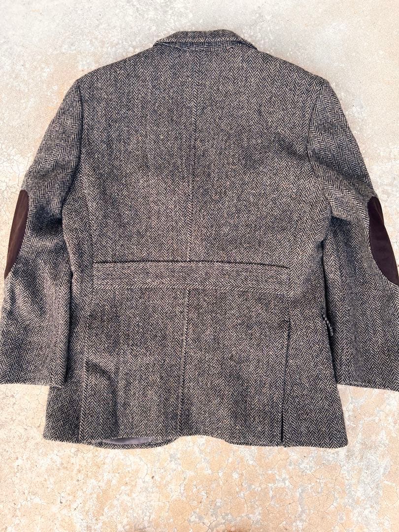 90s 超希少　未使用級 ハリスツイード　ヘリンボーン　テーラードジャケット