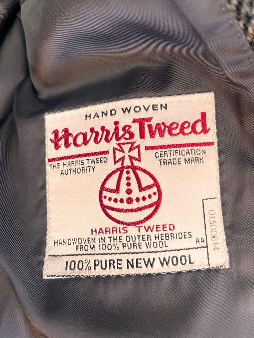 90s 超希少　未使用級 ハリスツイード　ヘリンボーン　テーラードジャケット