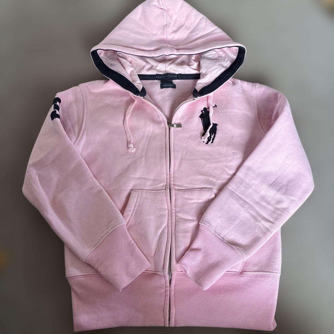 y2K ラルフローレン　ビッグポニー　ジップパーカー　短丈　平成ギャル