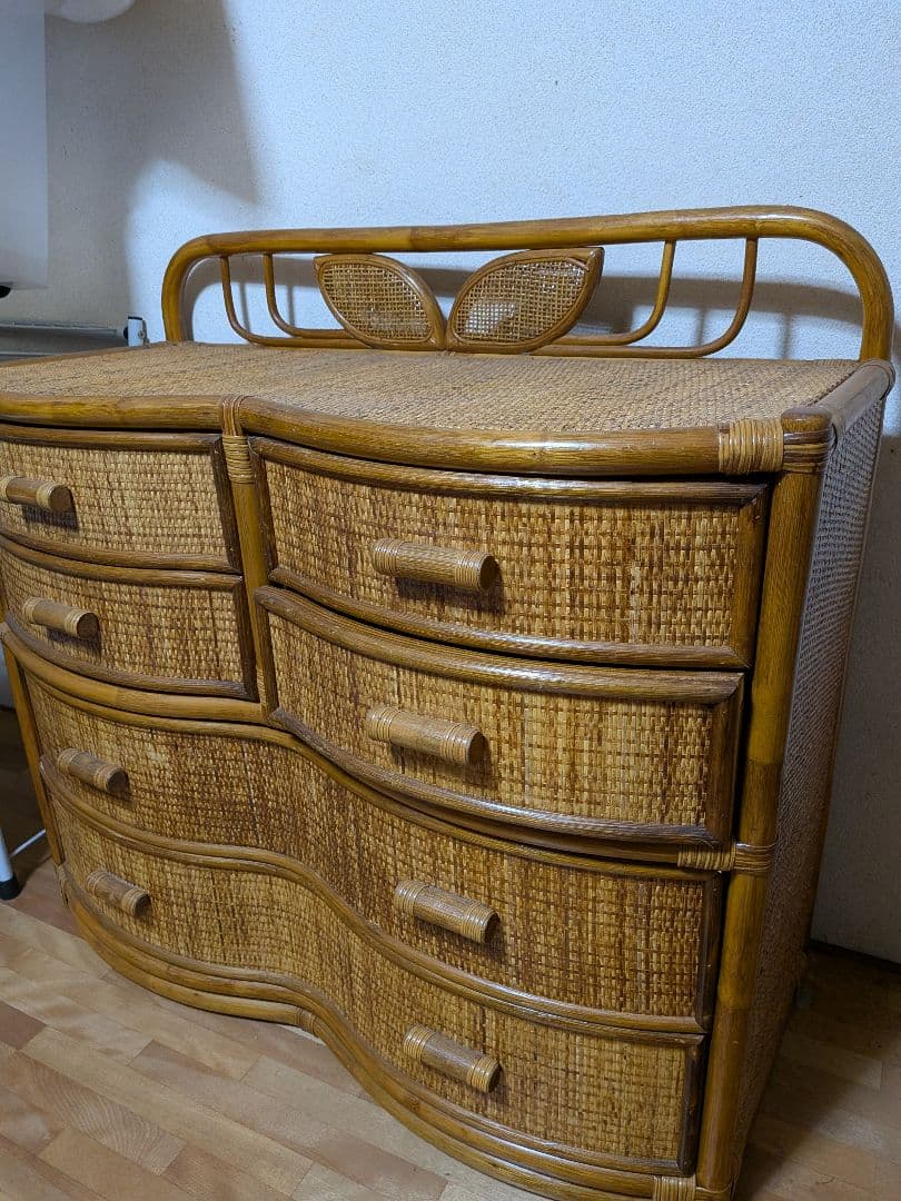 籘　ラタン 4段チェスト