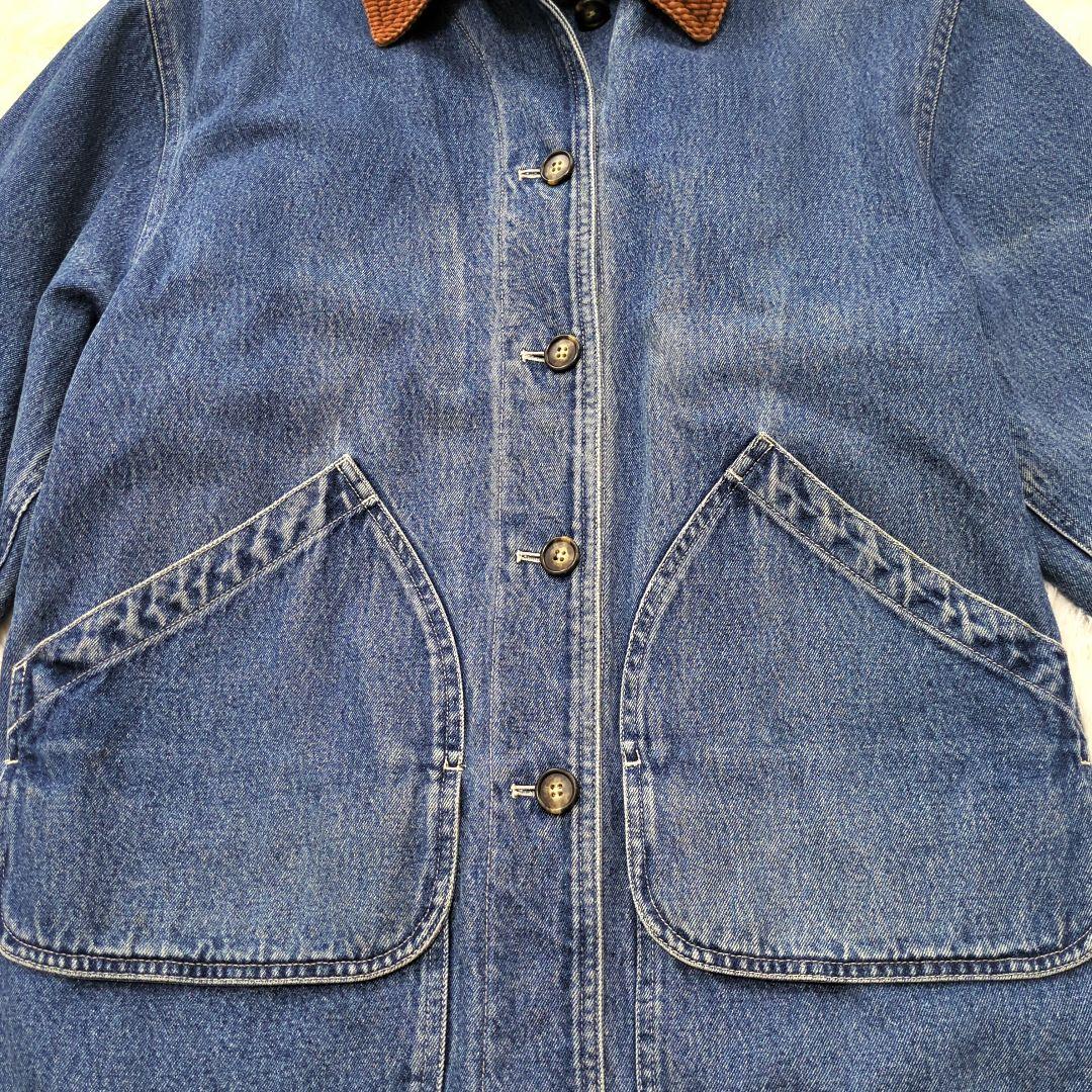 90s LANDS' ENDランズエンドデニムハンティングジャケットコーディロイ
