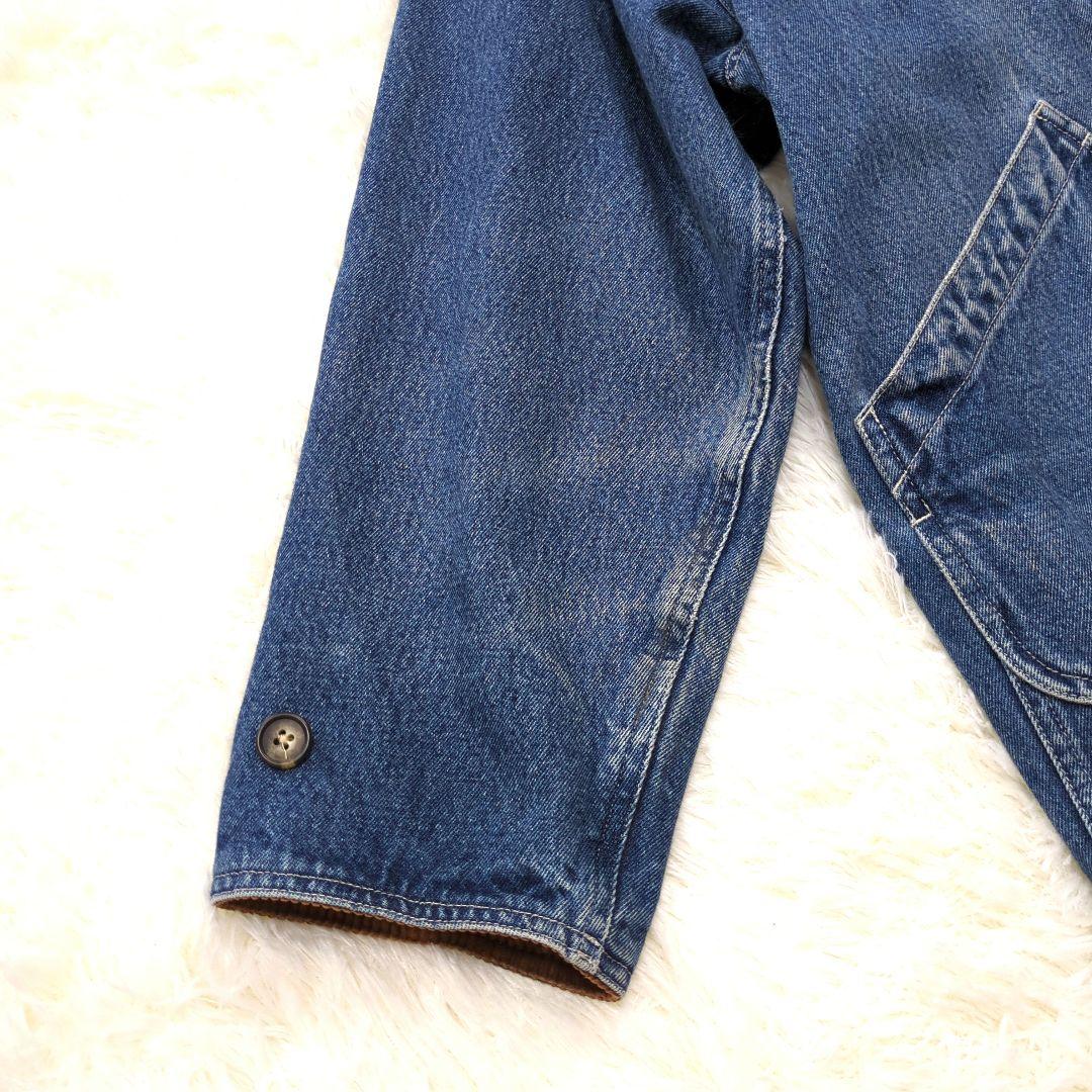 90s LANDS' ENDランズエンドデニムハンティングジャケットコーディロイ