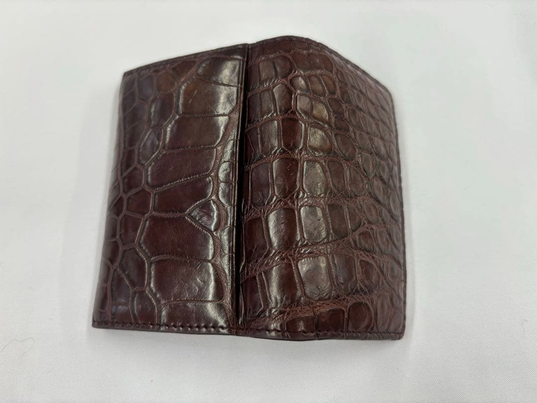 【新品未使用】クロコダイル ワニ革 本革名刺入れ 無双 一枚革 カードケース