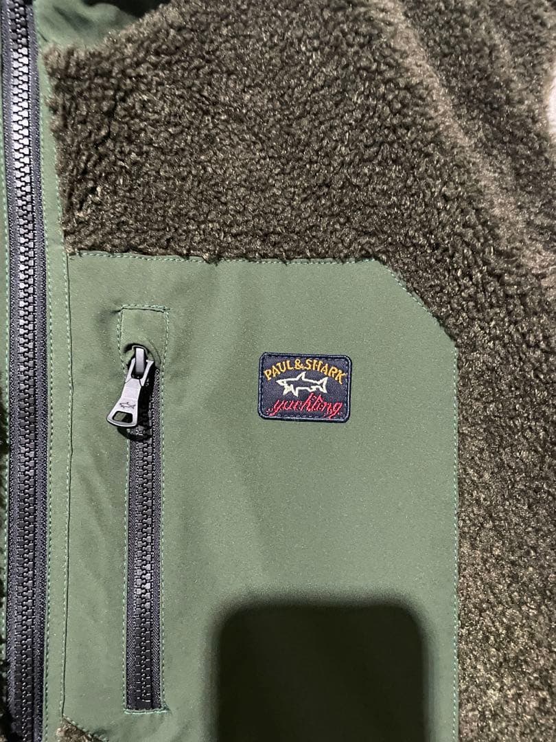 PAUL & SHARK フリースベスト オリーブグリーン