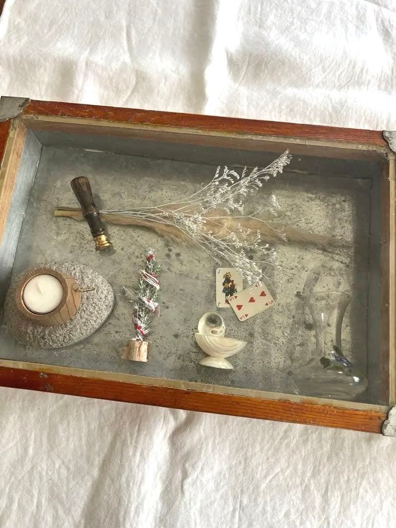 レトロ駄菓子屋ケース　アンティークガラスショーケース