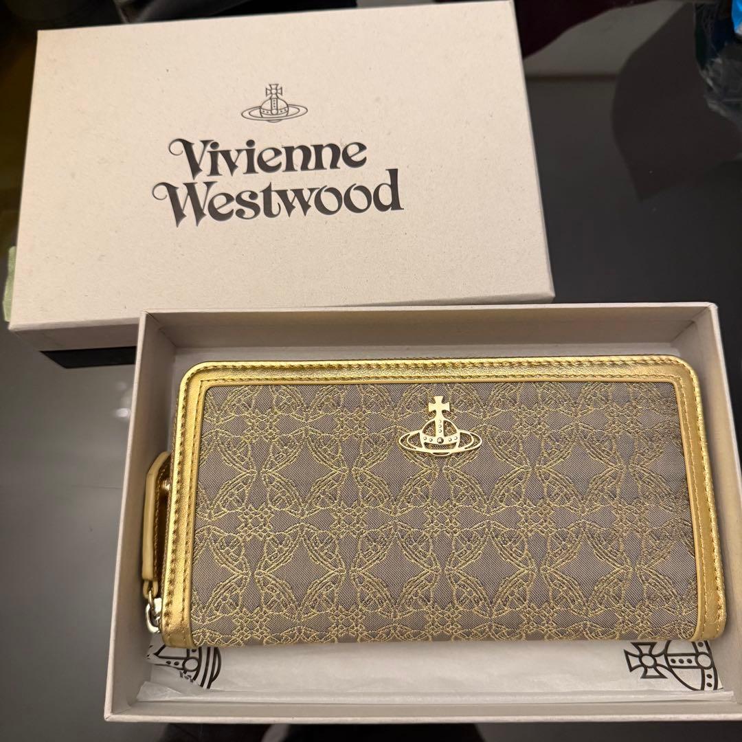 【箱付未使用品】ヴィヴィアンウエストウッド ラウンドファスナー 長財布 ゴールド