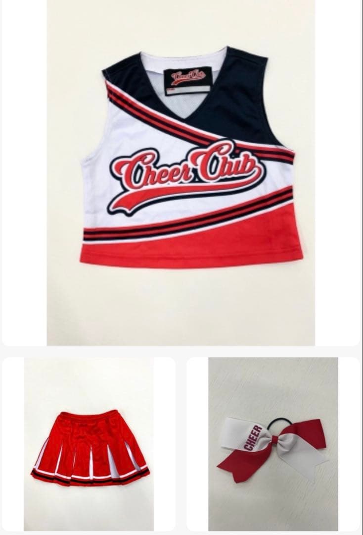 [数回使用]チアクラブ　ユニフォーム上下L リボン