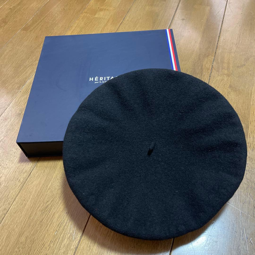 LAULHÈRE CAMPAN（10インチ)ウール ベレー帽 黒 箱付き