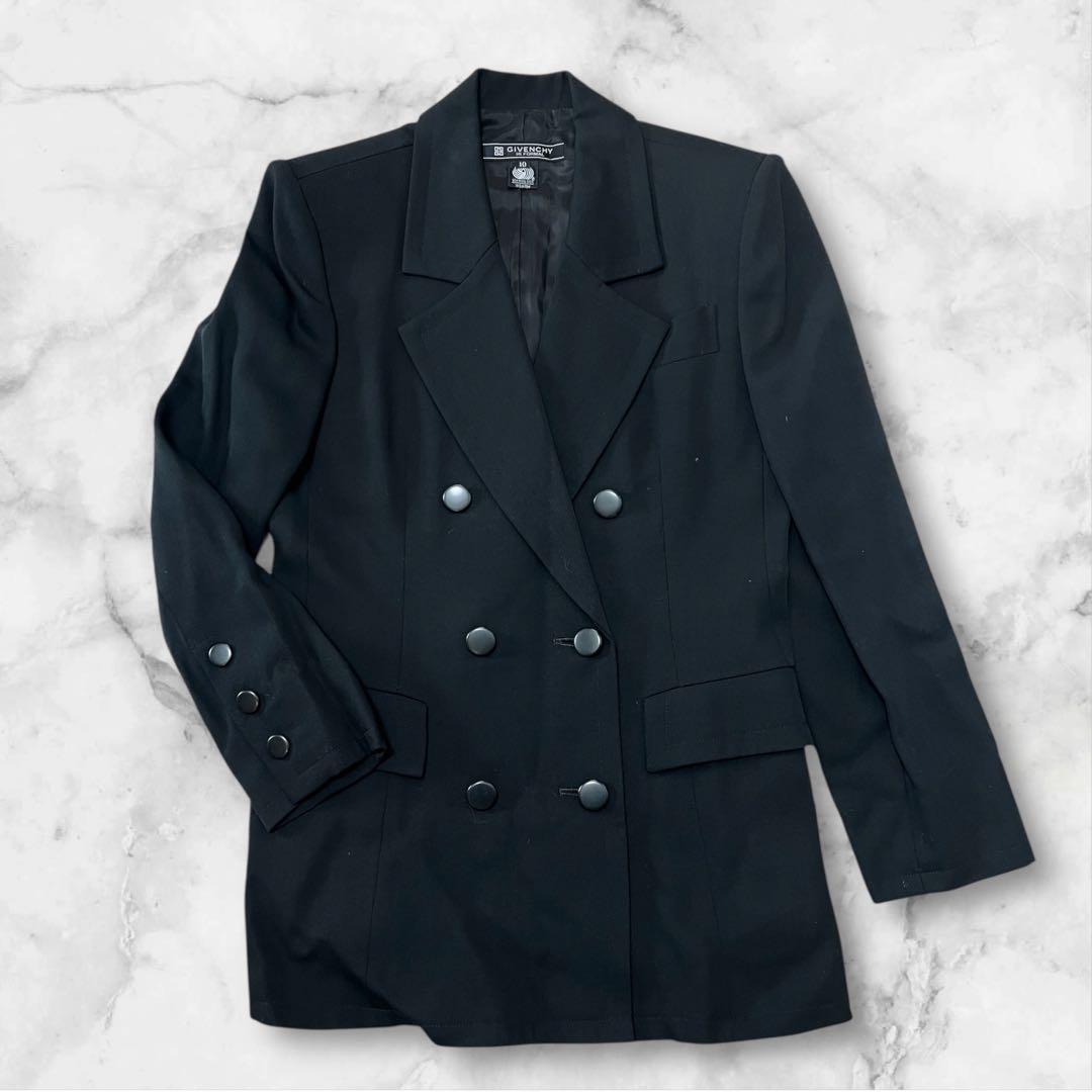 ジバンシィ　ブラック ダブルブレスト テーラードジャケット　GIVENCHY