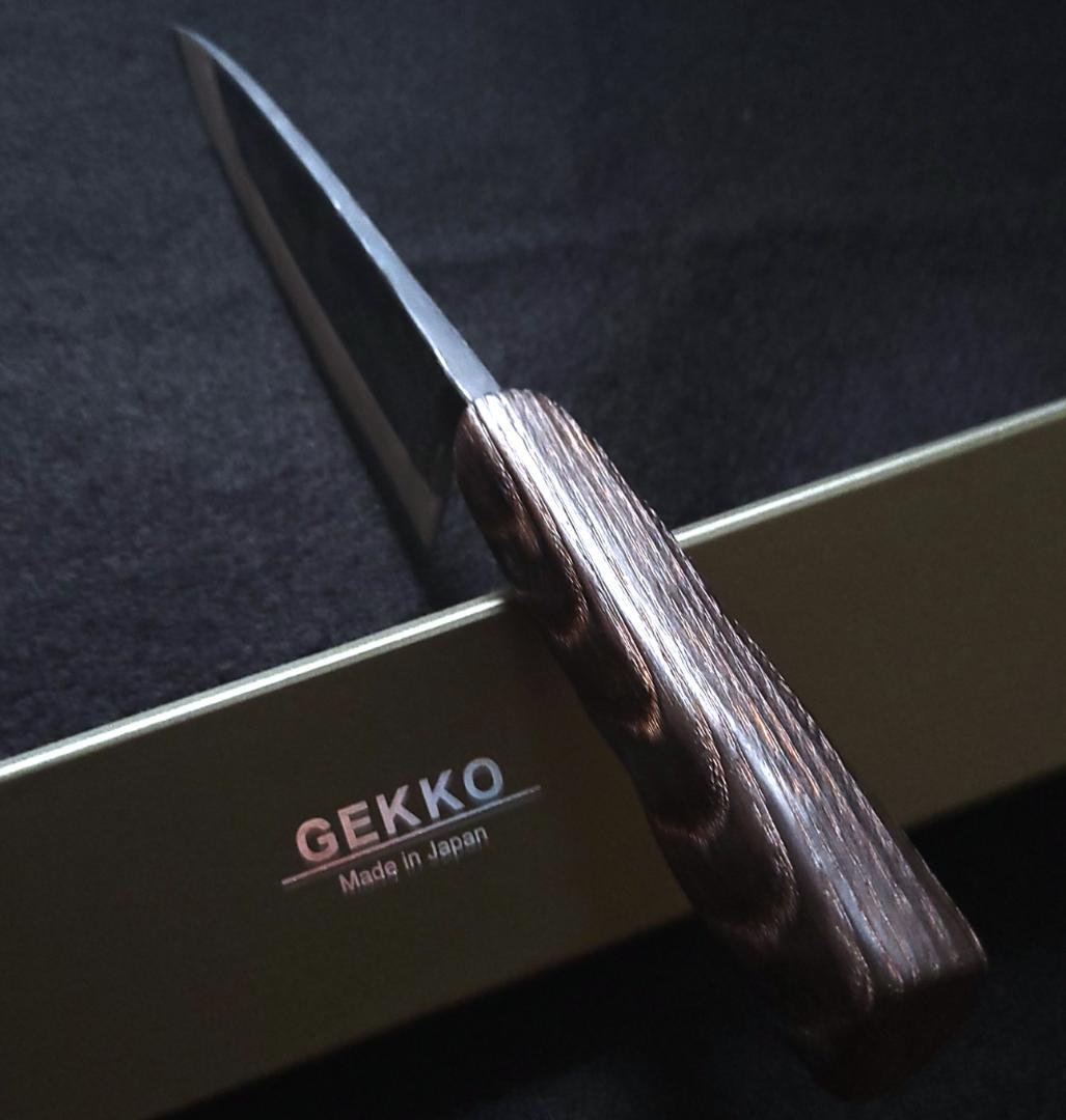 【1点物】青紙２号 黒打 厚刃包丁 210㎜ G9392 焼栗柄 手作り 月光作