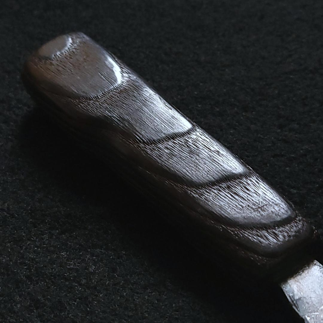 【1点物】青紙２号 黒打 厚刃包丁 210㎜ G9392 焼栗柄 手作り 月光作