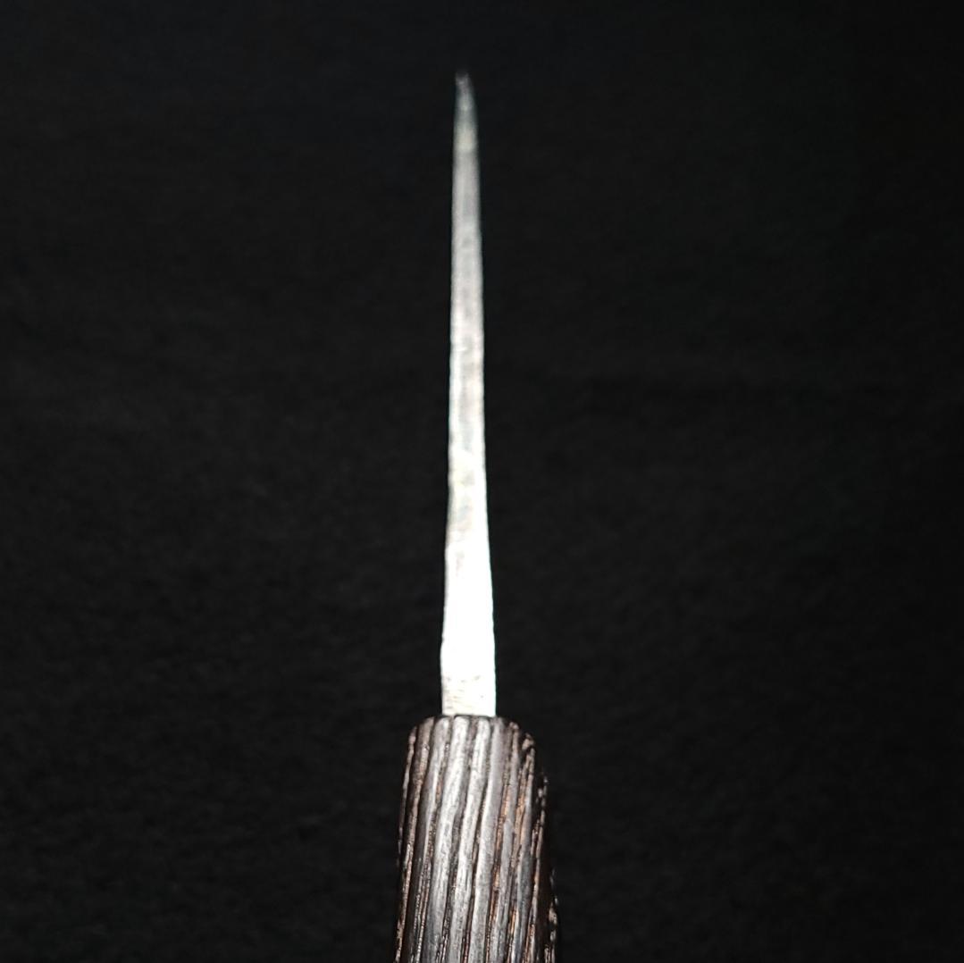 【1点物】青紙２号 黒打 厚刃包丁 210㎜ G9392 焼栗柄 手作り 月光作