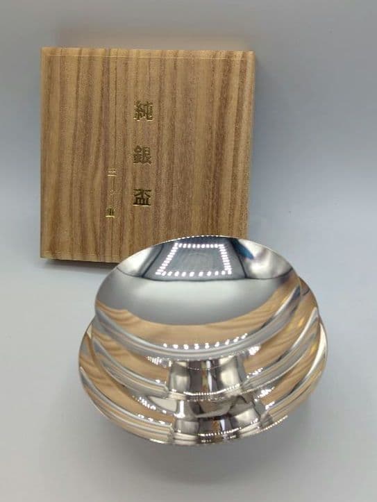 純銀　三重盃　天賞堂　桐箱付き　純銀刻印あり　東芝