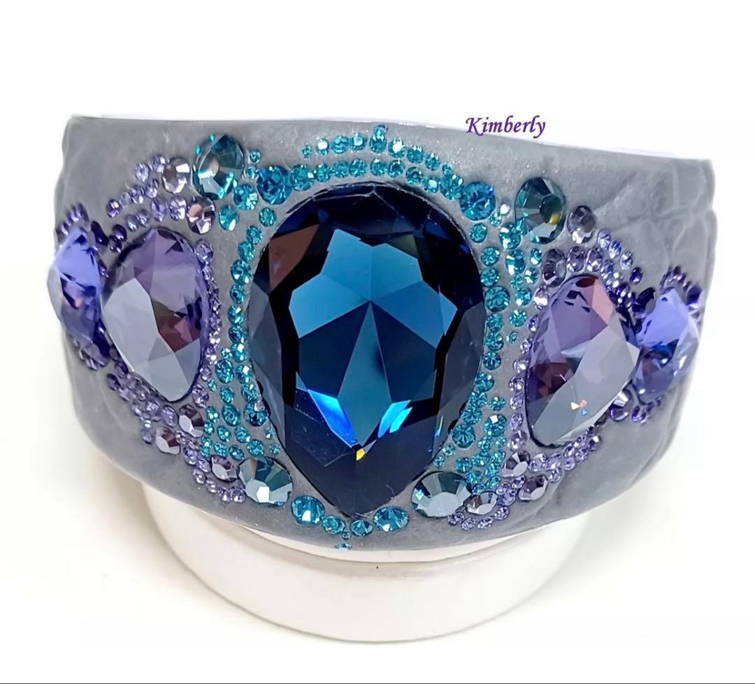 Swarovski Pony バングル ターコイズブルー×パープルカラー