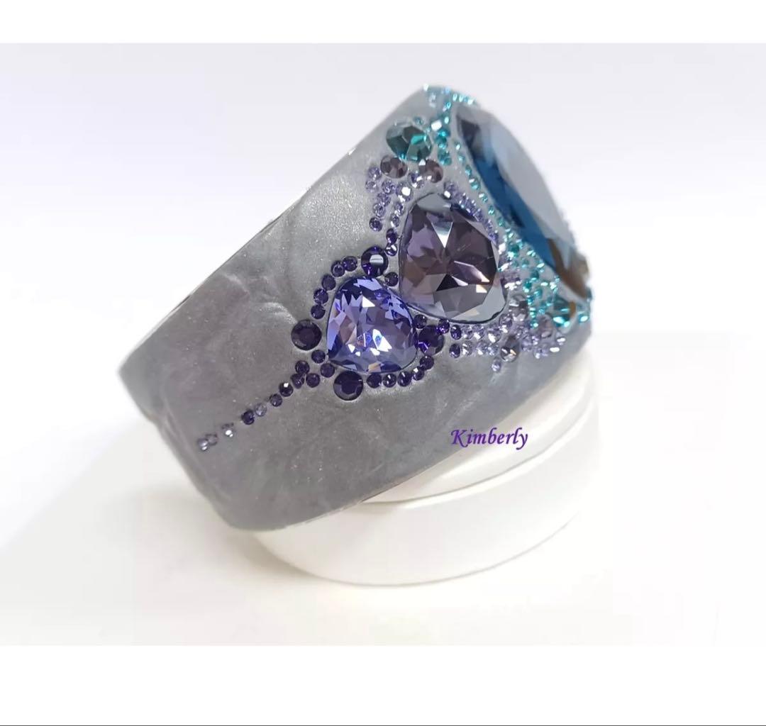 Swarovski Pony バングル ターコイズブルー×パープルカラー