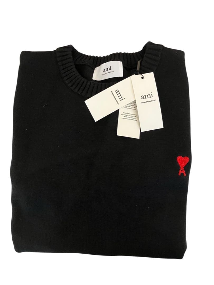 【新品】AMI（アミ） ニット セーター ブラック Lサイズ