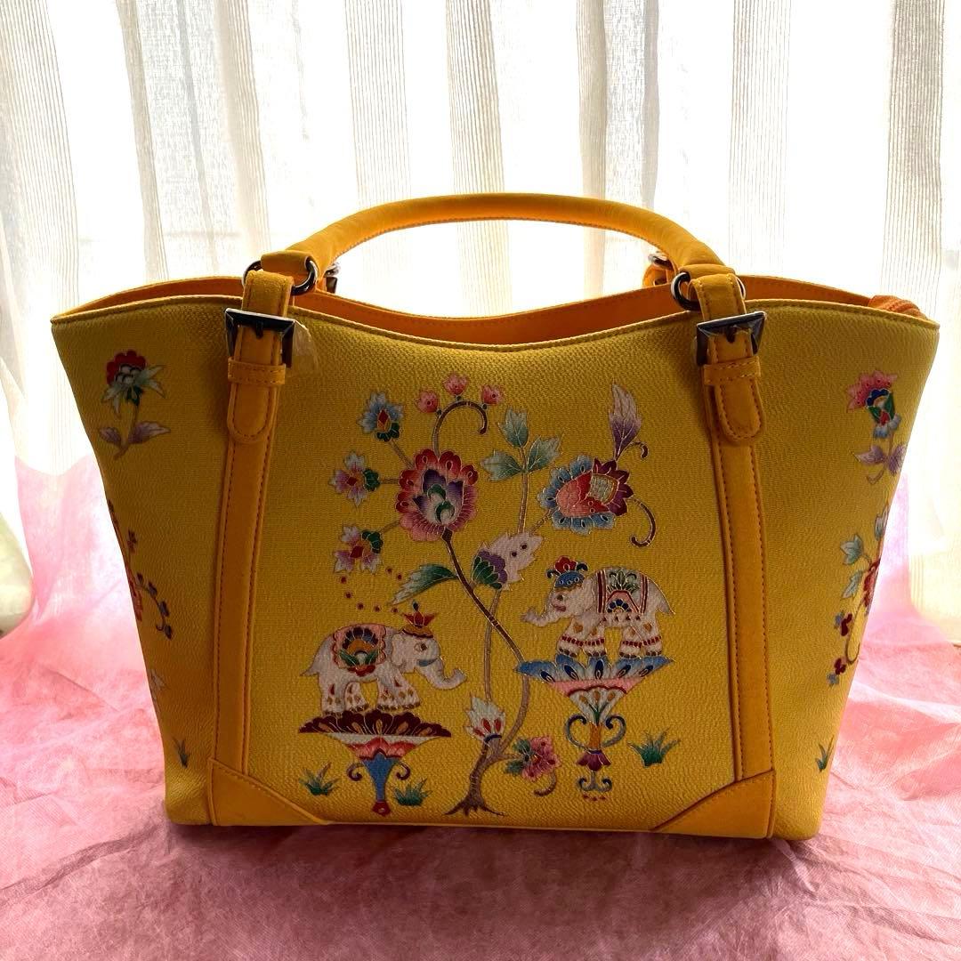 岡重　和装用　トートバッグ　黄金色