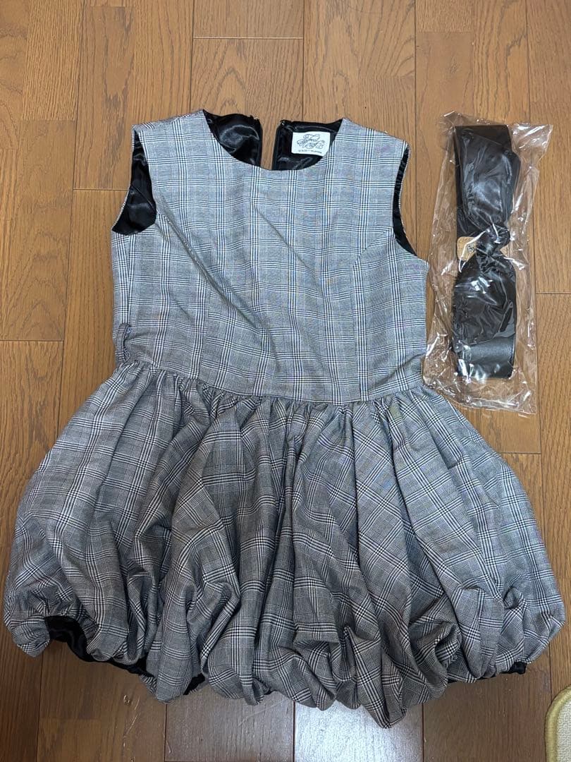treaturself タータンチェックバルーンワンピース