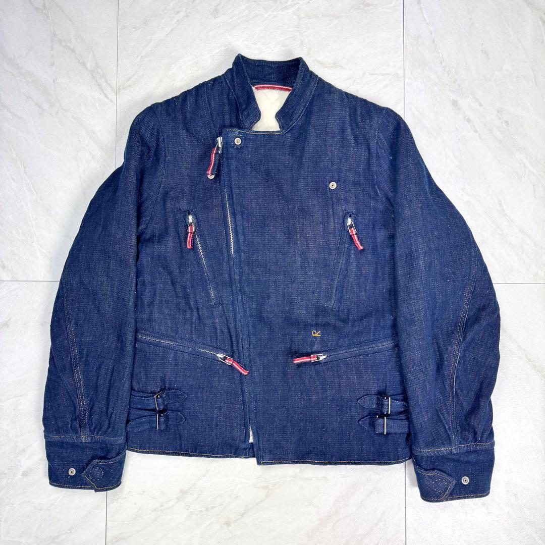 美品 45R インドカディデニムの908ライダースジャケット 中綿 サイズ2