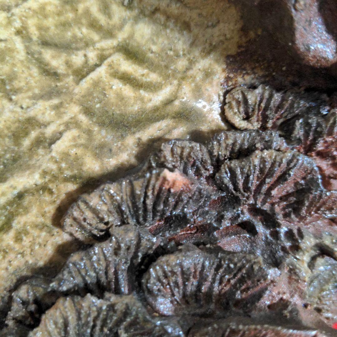 鈴鹿焼・萬古焼・杉野玉龍作・浮彫盛上山水風車図・壺・床飾り・飾り壺・花瓶