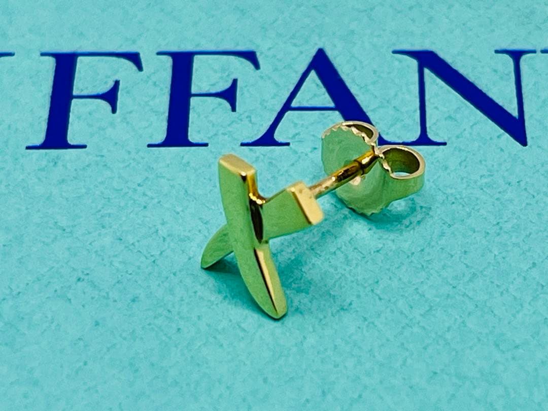 c881 美品　ティファニー　パロマピカソ　K18YG キス　X クロス　ピアス