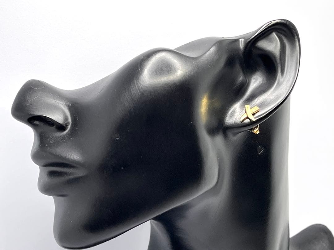 c881 美品　ティファニー　パロマピカソ　K18YG キス　X クロス　ピアス