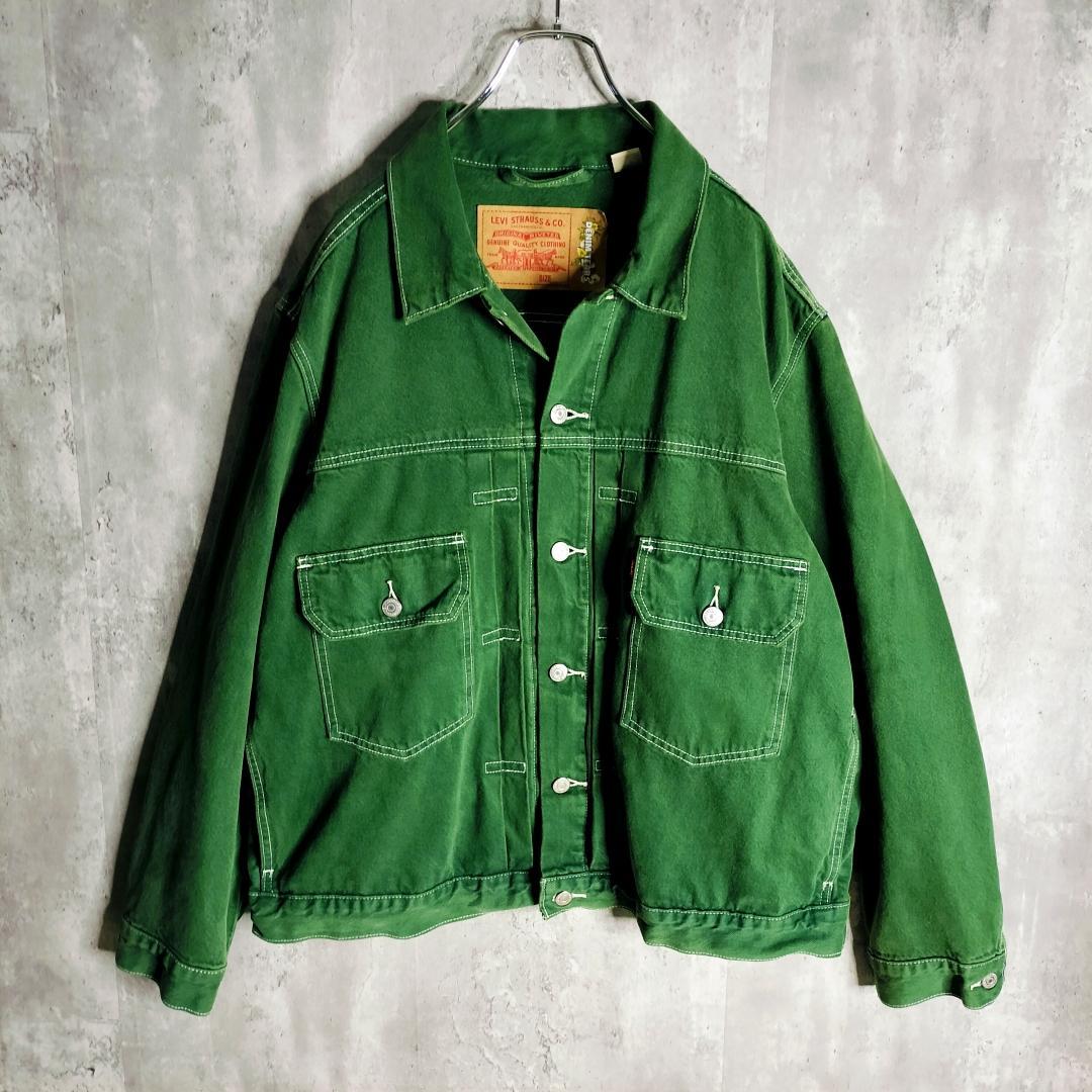 リーバイス デニムティアーズ コラボ ADG デニムジャケット グリーン XL