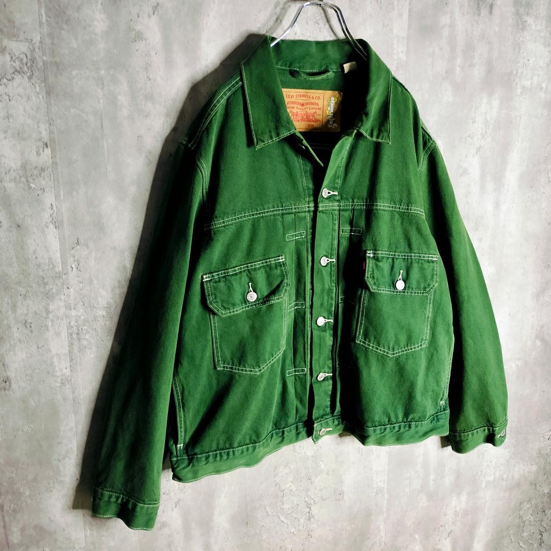 リーバイス デニムティアーズ コラボ ADG デニムジャケット グリーン XL