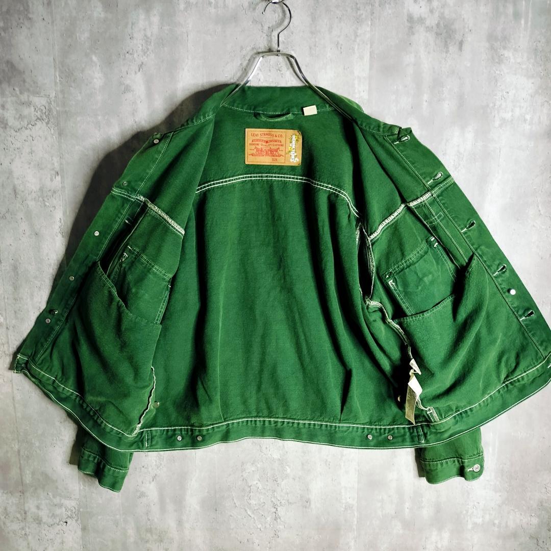 リーバイス デニムティアーズ コラボ ADG デニムジャケット グリーン XL