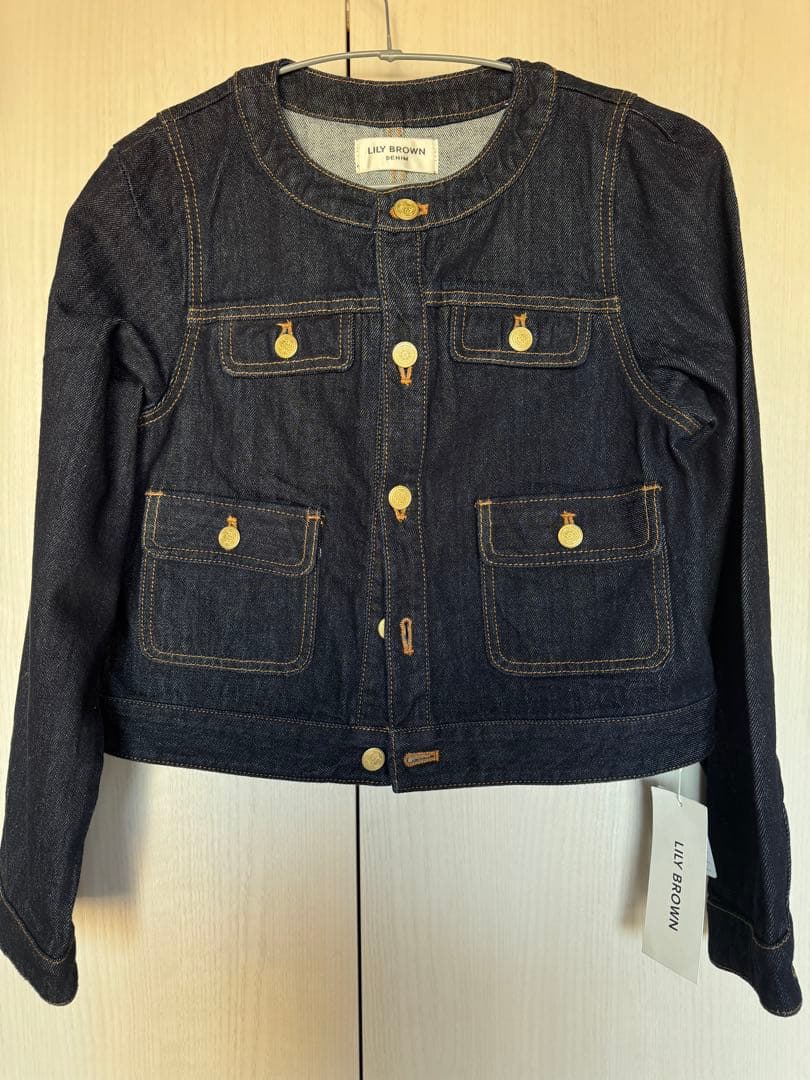lily brown リリーブラウン ノーカラークラシカルデニムジャケット