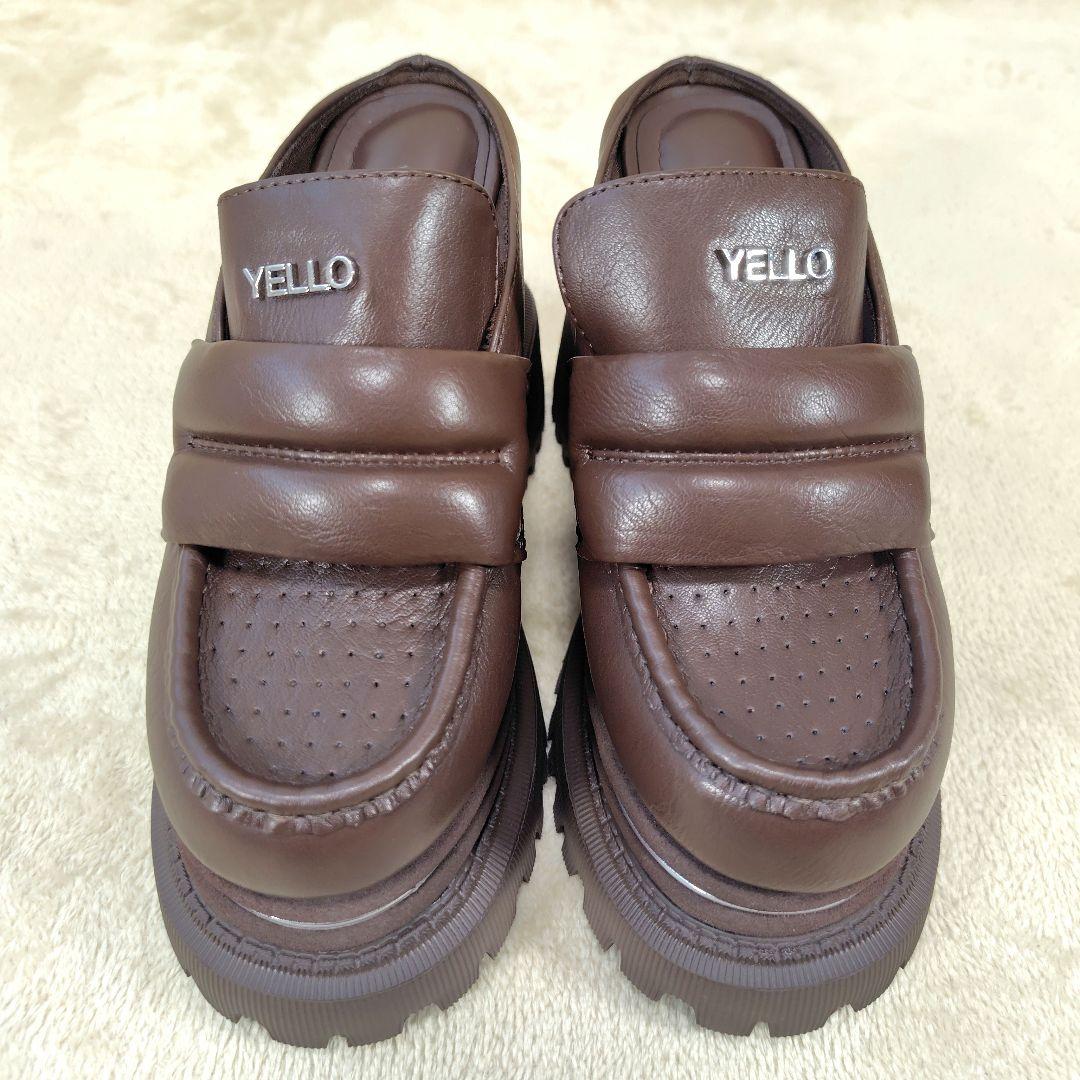 極美品 LANA着用モデル イエロー シューズ 厚底ローファー ブラウン 23