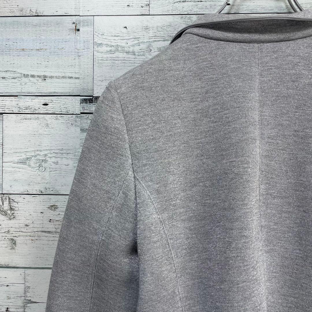 ☆ほぼ未使用☆レリアン　シルバーラメ入りテーラードジャケット　シングルボタン