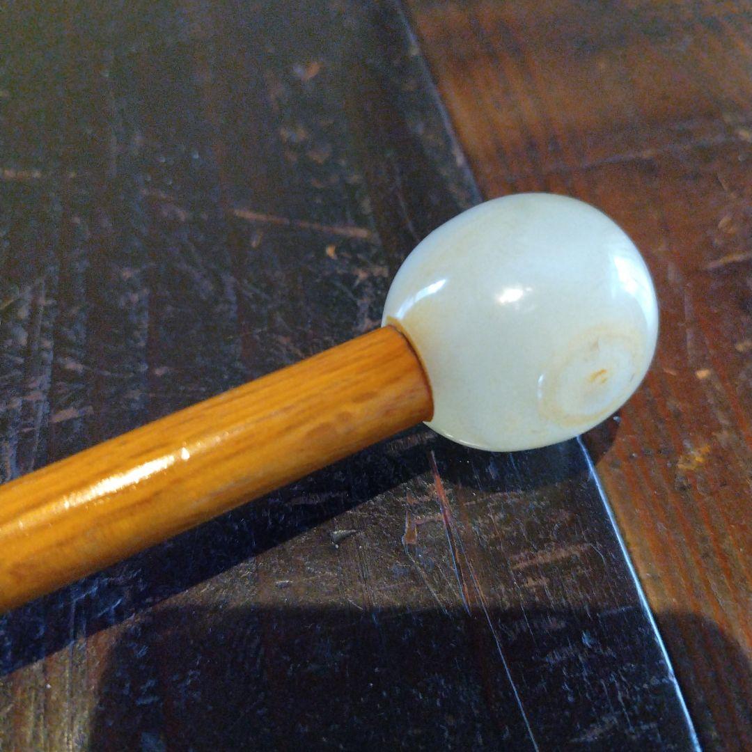 藍染麻地の日傘 花の装飾付き