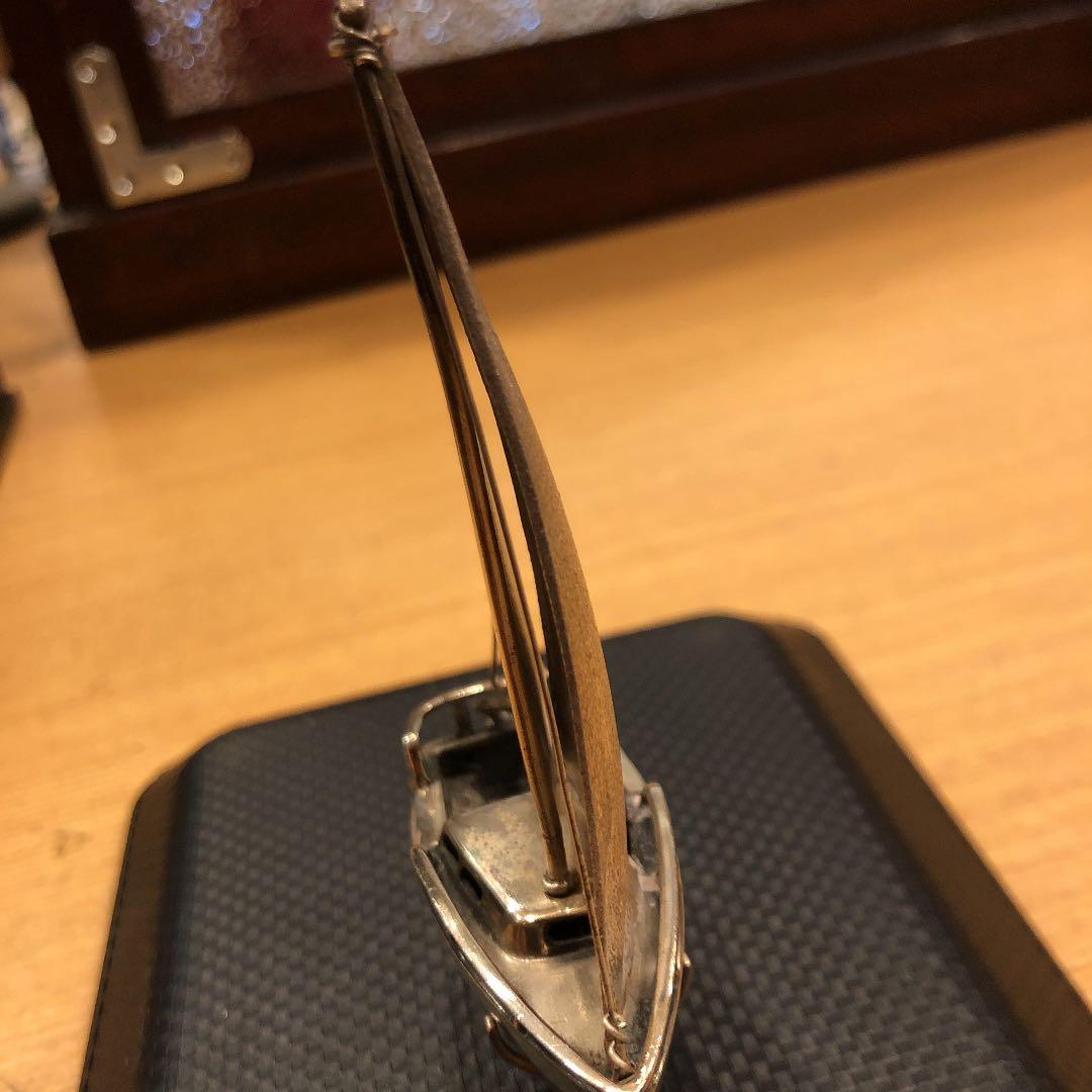 シルバー(925刻印付) 製　ヨット(船台付)