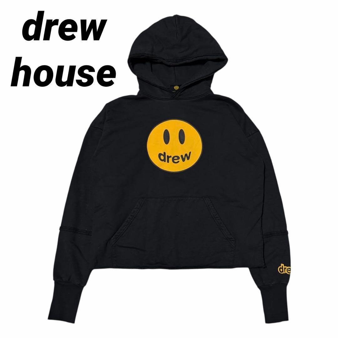 drew house スマイルロゴ パーカー S ブラック